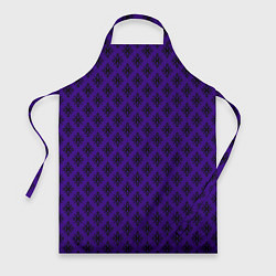 Фартук кулинарный Паттерн узоры тёмно-фиолетовый, цвет: 3D-принт