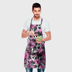 Фартук кулинарный Каракулевые сердечки паттерн, цвет: 3D-принт — фото 2
