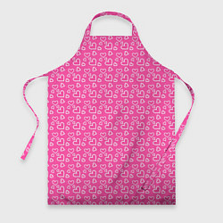 Фартук кулинарный Паттерн маленький сердечки розовый, цвет: 3D-принт