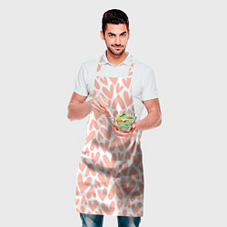 Фартук кулинарный Сердечки на белом фоне паттерн, цвет: 3D-принт — фото 2