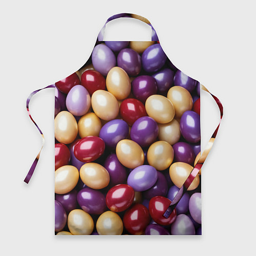 Фартук Красные и фиолетовые пасхальные яйца / 3D-принт – фото 1