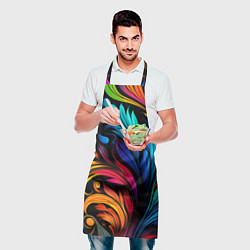 Фартук кулинарный Паттерн с узорами на черном фоне, цвет: 3D-принт — фото 2