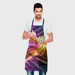 Фартук кулинарный Неоновые молнии в цветном льду, цвет: 3D-принт — фото 2