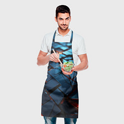 Фартук кулинарный Синие битые плитки, цвет: 3D-принт — фото 2