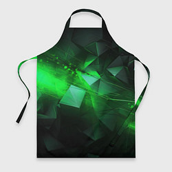 Фартук кулинарный Зеленая абстракция зеленая геометрическая, цвет: 3D-принт