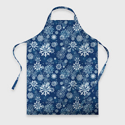 Фартук Snowflakes on a blue background