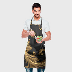 Фартук кулинарный Лепнина золотые объемные узоры, цвет: 3D-принт — фото 2