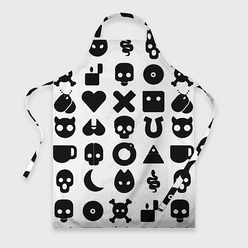 Фартук Love death robots pattern white / 3D-принт – фото 1