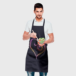 Фартук кулинарный Неоновое сердечко, цвет: 3D-принт — фото 2