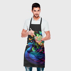 Фартук кулинарный Neon peacock - art, цвет: 3D-принт — фото 2