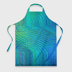 Фартук кулинарный Синусоидные волны из квадратиков, цвет: 3D-принт