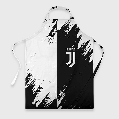 Фартук Juventus краски чёрнобелые / 3D-принт – фото 1