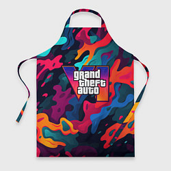 Фартук Gta лого камуфляж кислотные кляксы