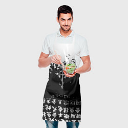 Фартук кулинарный Fullmetal Alchemist текстура иероглифы, цвет: 3D-принт — фото 2