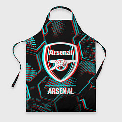 Фартук кулинарный Arsenal FC в стиле glitch на темном фоне, цвет: 3D-принт