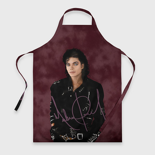 Фартук Michael Jackson на бордовом фоне / 3D-принт – фото 1
