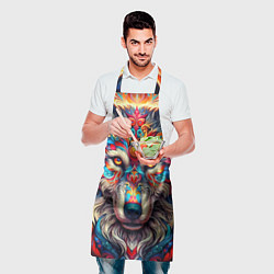 Фартук кулинарный Красочный волк, цвет: 3D-принт — фото 2