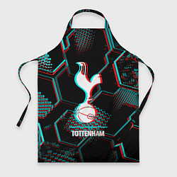 Фартук кулинарный Tottenham FC в стиле glitch на темном фоне, цвет: 3D-принт