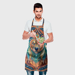 Фартук кулинарный Медведь шаман тотемное животное, цвет: 3D-принт — фото 2