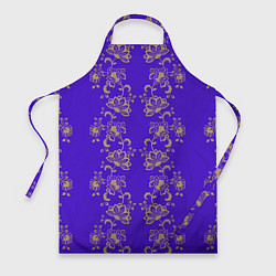 Фартук кулинарный Контурные цветы на фиолетовом фоне, цвет: 3D-принт