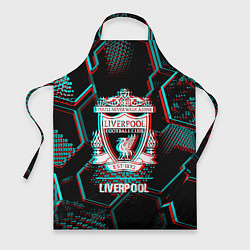 Фартук кулинарный Liverpool FC в стиле glitch на темном фоне, цвет: 3D-принт