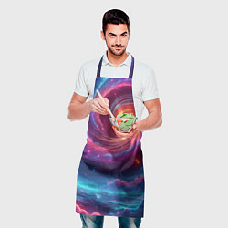 Фартук кулинарный Яркая неоновая галактика - нейросеть, цвет: 3D-принт — фото 2