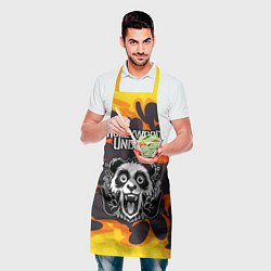 Фартук кулинарный Hollywood Undead рок панда и огонь, цвет: 3D-принт — фото 2