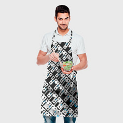 Фартук кулинарный Абстрактный узор на чёрном фоне, цвет: 3D-принт — фото 2