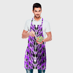 Фартук кулинарный Фиолетовая техно броня, цвет: 3D-принт — фото 2