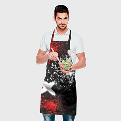 Фартук кулинарный Лексус на фоне граффити и брызг красок, цвет: 3D-принт — фото 2