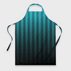 Фартук кулинарный Градиент полосатый чёрно-бирюзовый, цвет: 3D-принт