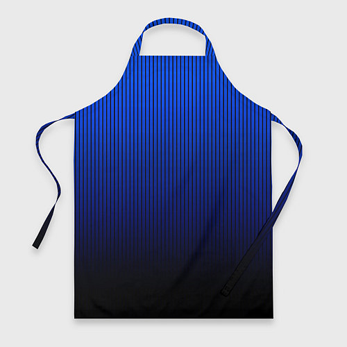 Фартук Полосатый градиент сине-чёрный / 3D-принт – фото 1