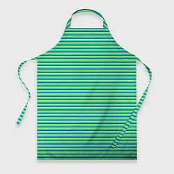 Фартук кулинарный Зелёный в синюю полоску, цвет: 3D-принт