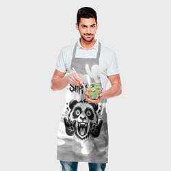 Фартук кулинарный Slipknot рок панда на светлом фоне, цвет: 3D-принт — фото 2