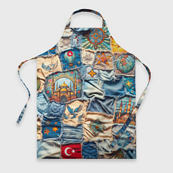 Фартук кулинарный Джинсы в Турции - пэчворк, цвет: 3D-принт