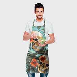 Фартук кулинарный Черепа на море, цвет: 3D-принт — фото 2