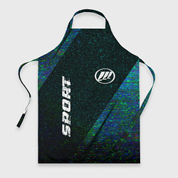 Фартук кулинарный Lifan sport glitch blue, цвет: 3D-принт