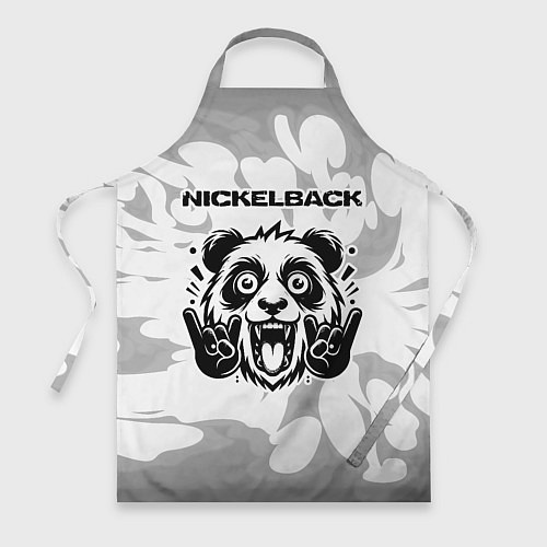 Фартук Nickelback рок панда на светлом фоне / 3D-принт – фото 1