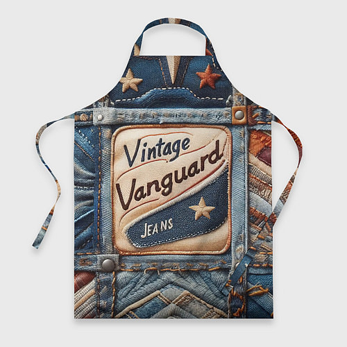 Фартук Vintage vanguard jeans - patchwork / 3D-принт – фото 1