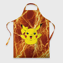 Фартук кулинарный Pikachu yellow lightning, цвет: 3D-принт