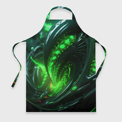 Фартук Кислотная зеленая яркая неоновая абстракция / 3D-принт – фото 1