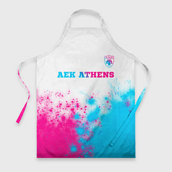 Фартук кулинарный AEK Athens neon gradient style посередине, цвет: 3D-принт