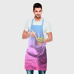 Фартук кулинарный Звёздный градиент голубой и розовый, цвет: 3D-принт — фото 2