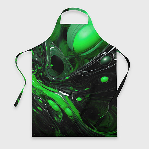 Фартук Green dark abstract geometry style / 3D-принт – фото 1