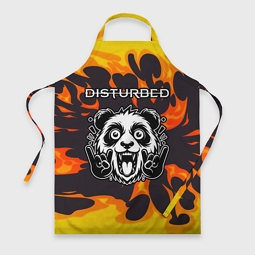 Фартук Disturbed рок панда и огонь / 3D-принт – фото 1