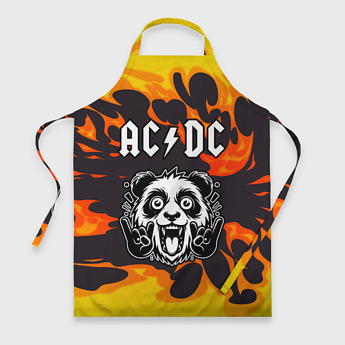 Фартук AC DC рок панда и огонь / 3D-принт – фото 1