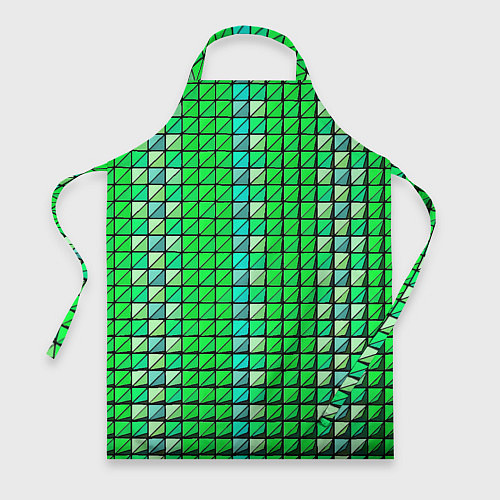 Фартук Зелёные плитки и чёрная обводка / 3D-принт – фото 1