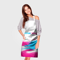 Фартук кулинарный Aston Villa neon gradient style посередине, цвет: 3D-принт — фото 2