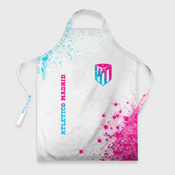 Фартук кулинарный Atletico Madrid neon gradient style вертикально, цвет: 3D-принт