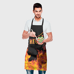 Фартук кулинарный Игорь - имя в огне, цвет: 3D-принт — фото 2